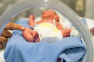 Baby in an incubator 