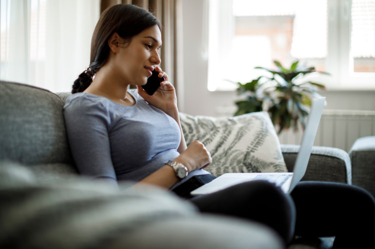 woman on the phone