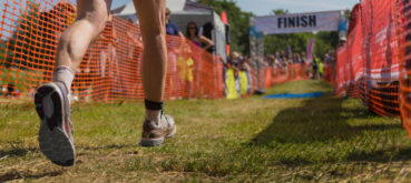 Runner close to finish line