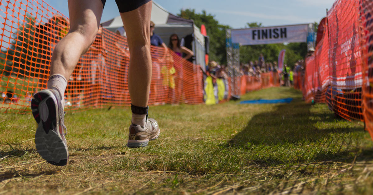 Runner close to finish line